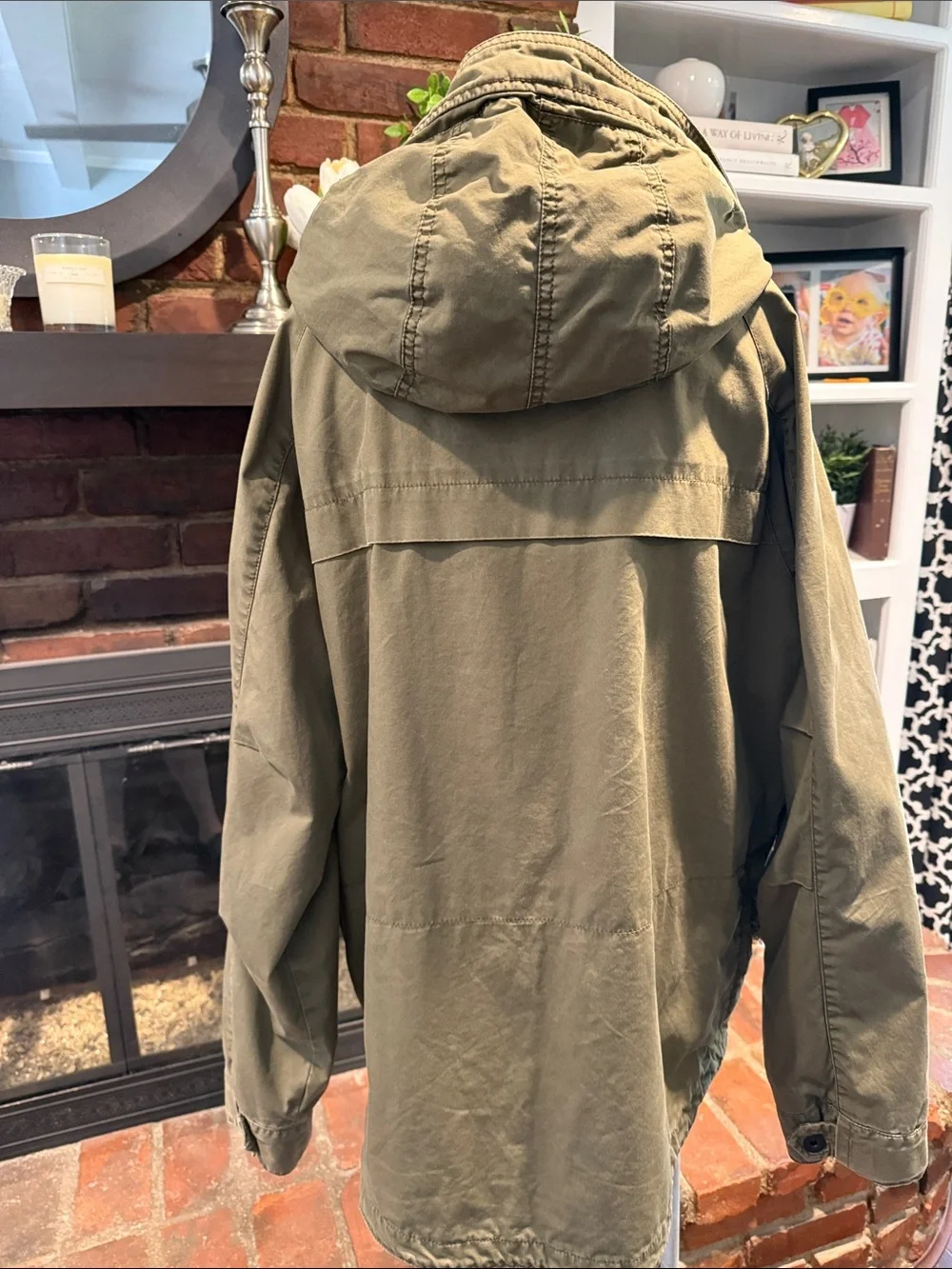 Old Navy Olive Green Hooded Men's Anorak Jacket